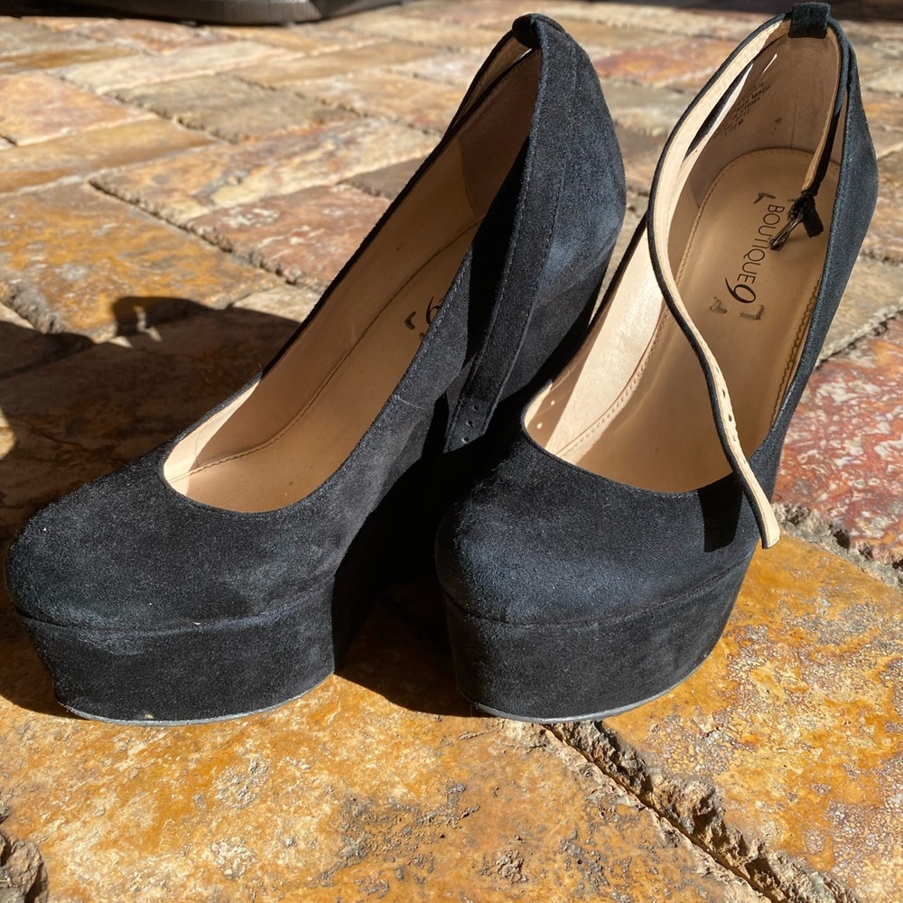 Boutique 9 Black Suede Wedge